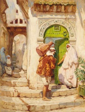LE PORTEUR D’EAU Frederick Arthur Bridgman Arab Peinture à l'huile